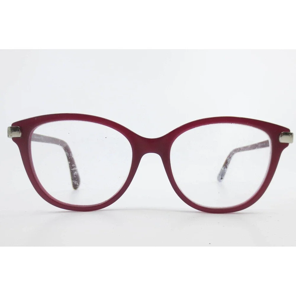 Jimmy Choo JC196 LHF Burgundy Cat Eye Eyeglasses Frames Studded Italy 51-17-140